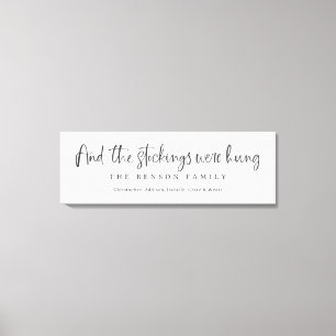 And The Stockings Were Hung Personalised Christmas Canvas Print