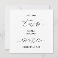 and the two shall become one