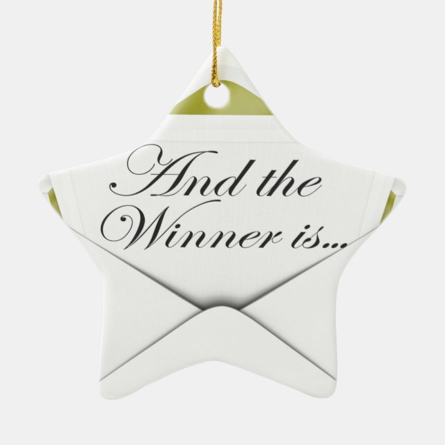 And the winner is envelope ceramic tree decoration (Front)