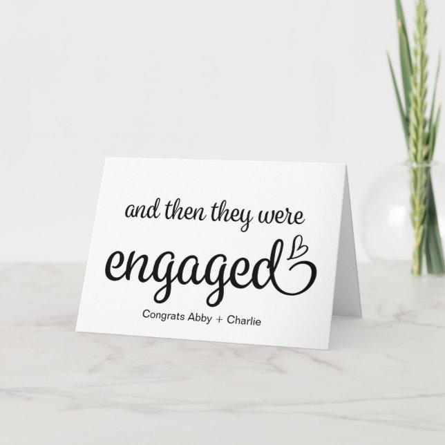 And Then Engaged Mr Mrs Congratulations Engagement Card (Front)
