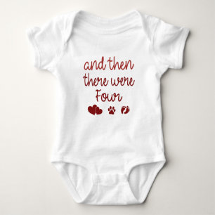 And Then There Were Four Baby, Dog Paw Baby Shower Bodysuit