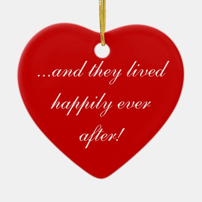 ...and they lived happily ever after! ceramic tree decoration (Front)
