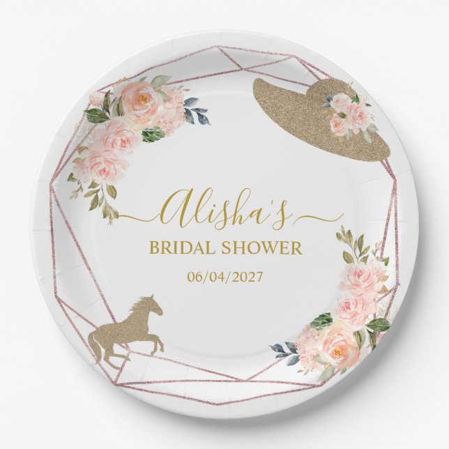 And They’re Off to the Altar! Bridal Shower Paper Plate (Front)