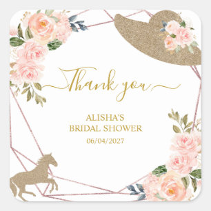 And They’re Off to the Altar! Bridal Shower Square Sticker