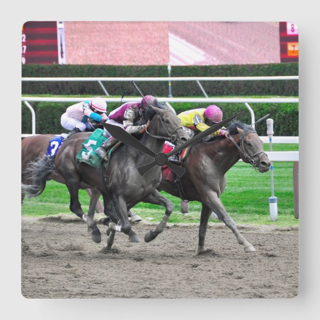 And They're off at Saratoga Square Wall Clock (Front)