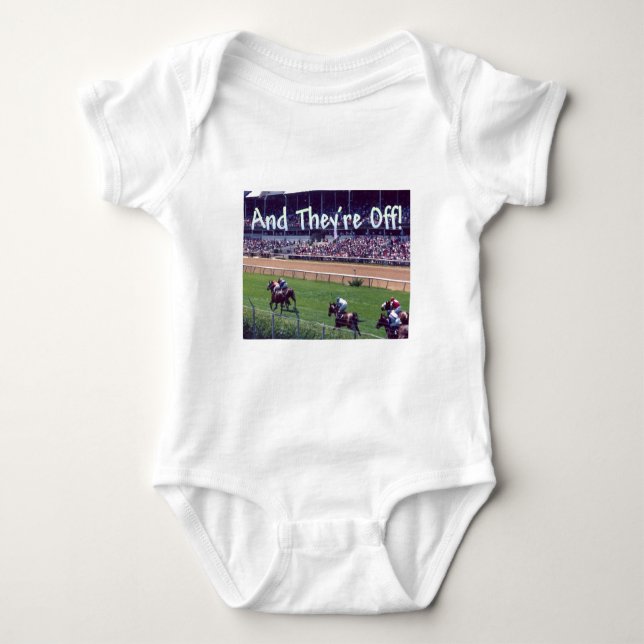 And They're Off! Baby Bodysuit (Front)