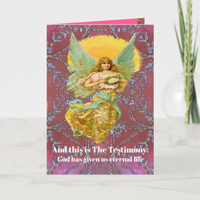 And this is the testimony Floating Angel Christmas Holiday Card (Front)