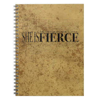 And though she be but little, she is fierce. spiral notebook