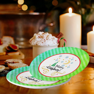 And To All A Good Night Christmas, Typography Paper Plate