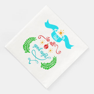 And To All A Good Night Christmas, Typography, ZSG Napkin