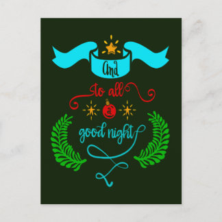 And To All A Good Night Christmas, Typography, ZSG Postcard
