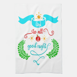And To All A Good Night Christmas, Typography, ZSG Tea Towel