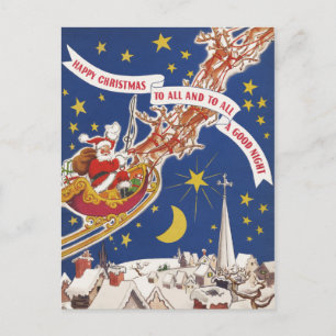 And to all a Good Night - Santa Postcard