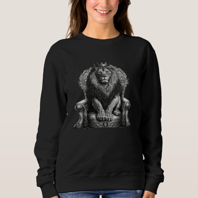 and unique Crown Lion Portrait of the King Sweatshirt (Front)