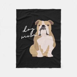 And White English Bulldog Dog Mum Woman Fleece Blanket