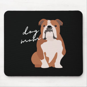 And White English Bulldog Dog Mum Woman Mouse Pad