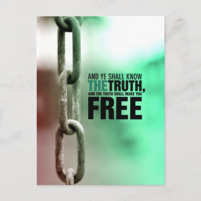 And you shall know the truth postcard (Front)