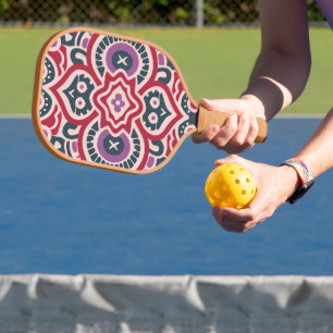 andalousian mosaic, Mandala-Pattern Pickleball Paddle