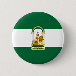 Andalucia (Spain) Flag 6 Cm Round Badge