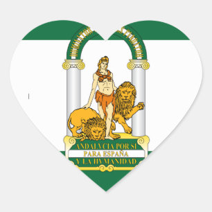 Andalucia (Spain) Flag Heart Sticker
