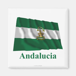 Andalucía waving flag with name magnet