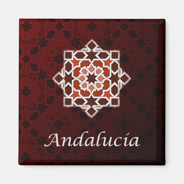Andalusia in mosaic geometry tile tile magnet (Front)
