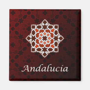 Andalusia in the tile of mosaic geometry magnet