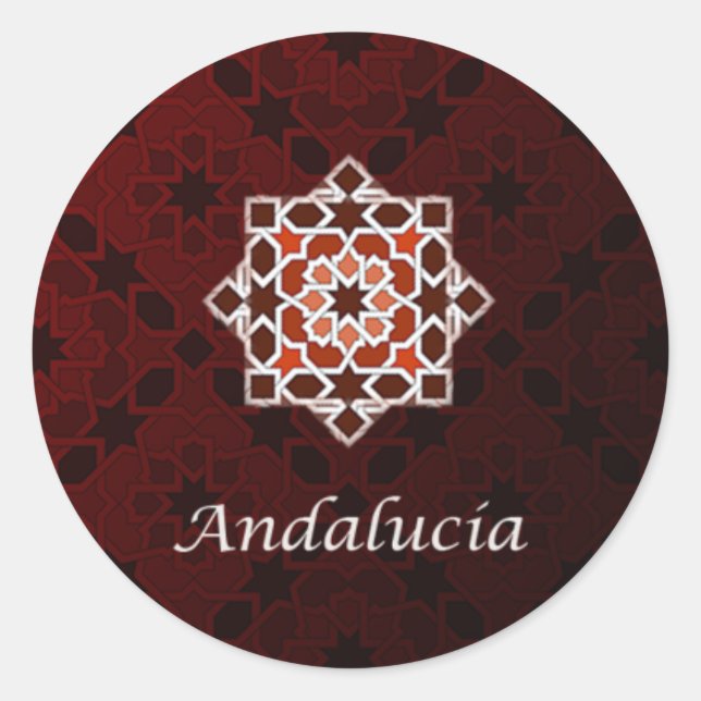 Andalusia, Moroccan tile and ceramic art in Classic Round Sticker (Front)