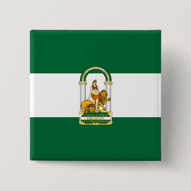Andalusia, Spain flag 15 Cm Square Badge (Front)