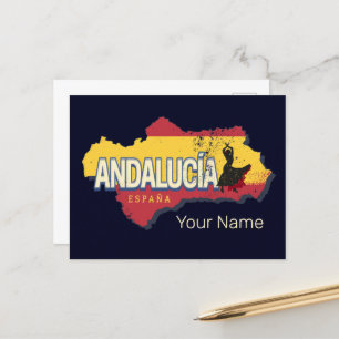 Andalusia Spain Retro Map Vintage Flamenco Holiday