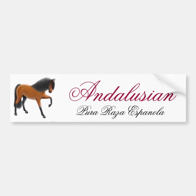 Andalusian Horse Pura Raza Espanola Bumper Sticker (Front)