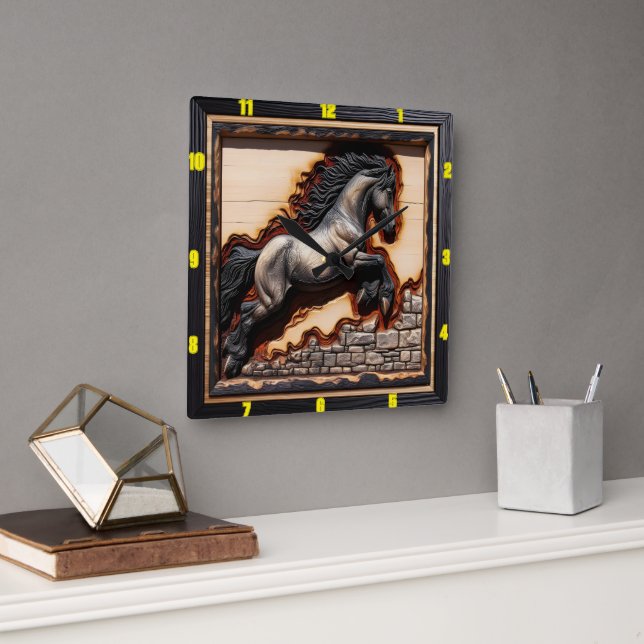 Andalusian Leap: Art, Time, Style, Freedom Square Wall Clock (Office)