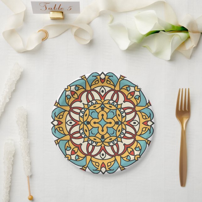 Andalusian mosaic paper plate (Wedding)