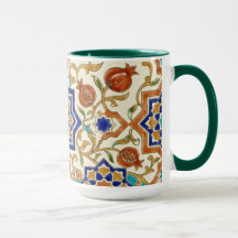 Andalusian Pomegranate & Blue Star Geometric Tile 