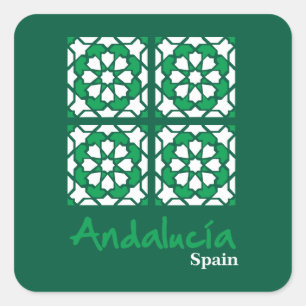 Andalusian Tiles 2 Square Sticker