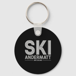 Andermatt Ski Resort Swiss Alps Skiing Switzerland Key Ring