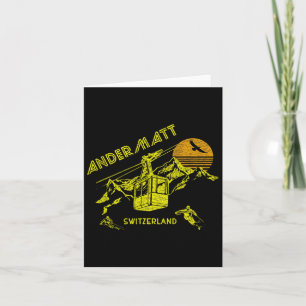 Andermatt Switzerland Retro Skiing Tee Card