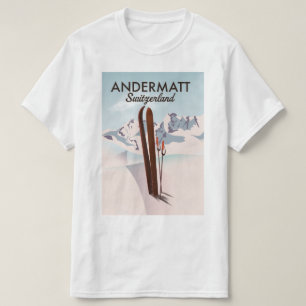 Andermatt Switzerland ski poster travel print. T-Shirt