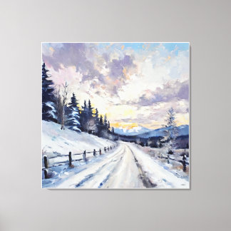 Anders Artistry, "A Snowy Backroad at Dawn" Canvas Print