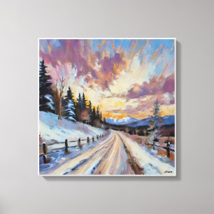Anders Artistry* A Snowy backroad Canvas Print