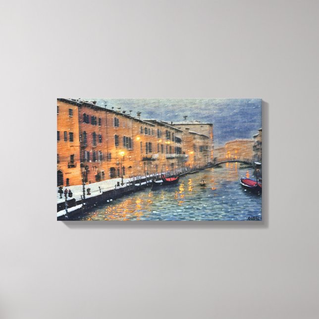 Anders Artistry* Snowfall in Venice2* Canvas Print (Front)