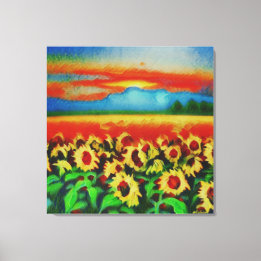 Anders Artistry*Storm Over A Field Of Sunflowers* Canvas Print