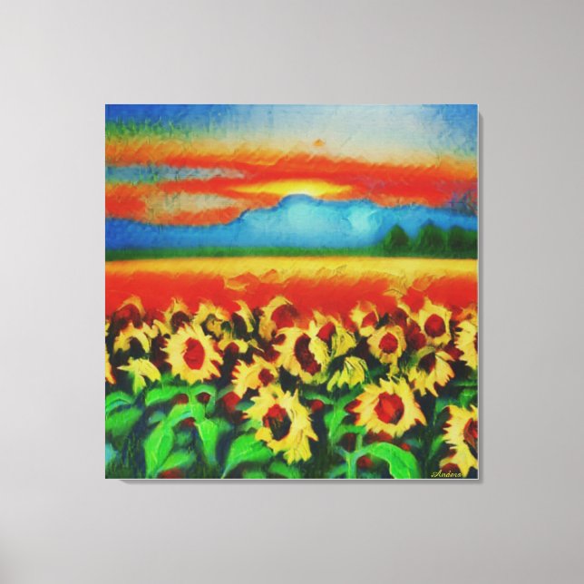 Anders Artistry*Storm Over A Field Of Sunflowers*  Canvas Print (Front)