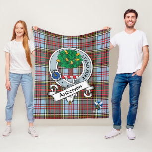 Anderson Ancient Clan Badge Scot Tartan Plaid Fleece Blanket