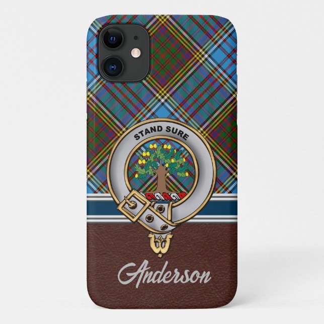 Anderson Clan Badge & Tartan iPhone / iPad case (Back)