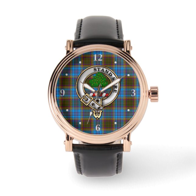 Anderson Clan Badge & Tartan  Watch (Front)