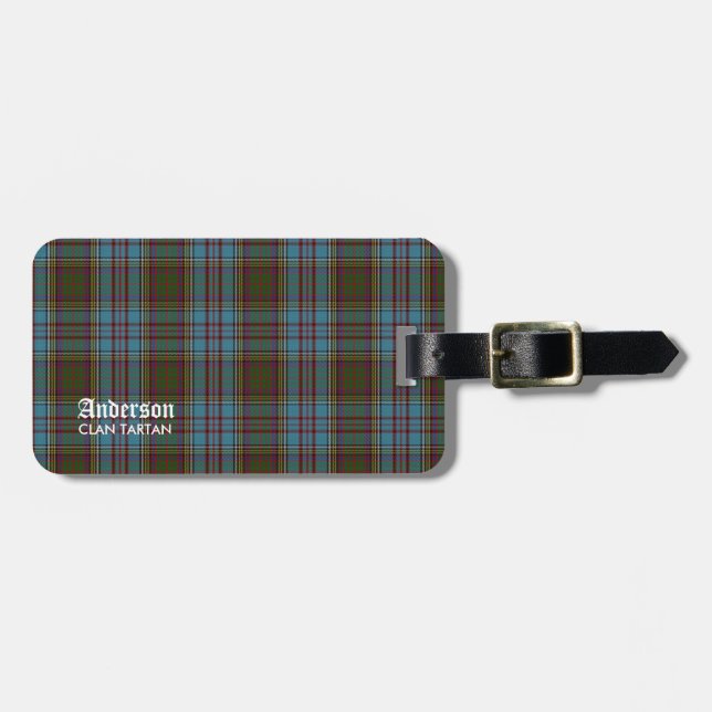 Anderson Clan Family Tartan (With name) Luggage Tag (Front Horizontal)