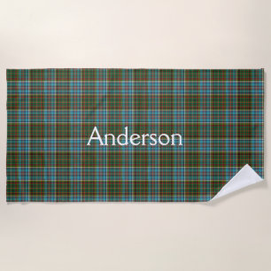 Anderson Clan Tartan Plaid Beach Towel