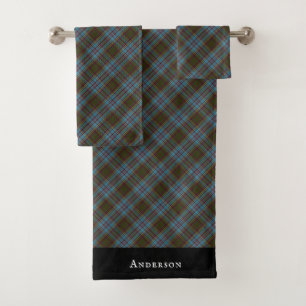 Anderson Clan Tartan Plaid Pattern Scottish Bath Towel Set