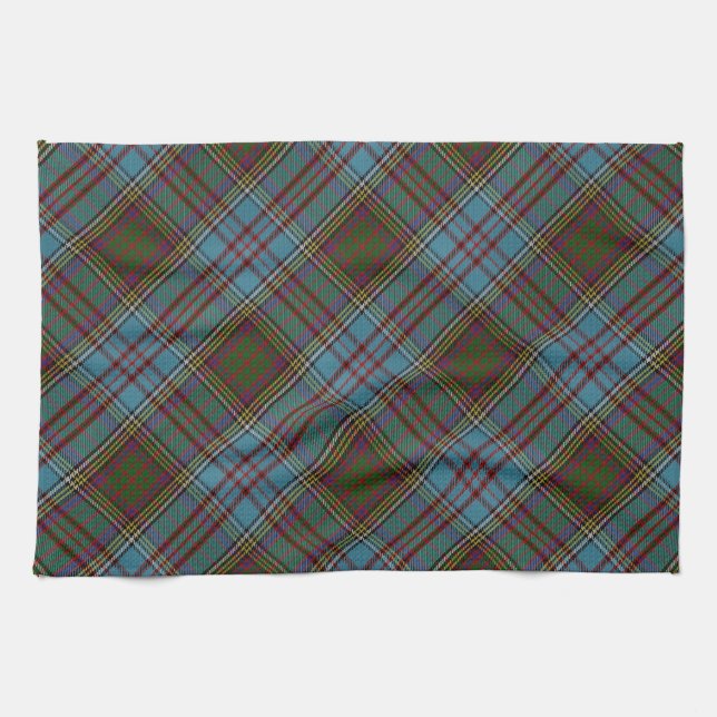 Anderson Clan Tartan Plaid Pattern Scottish Tea Towel (Horizontal)
